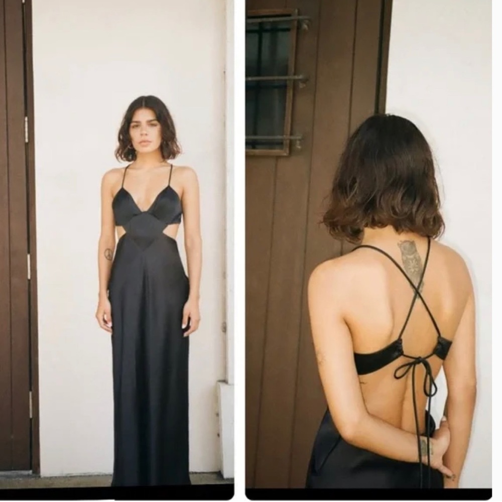 Zara Black Strappy Maxi Dress